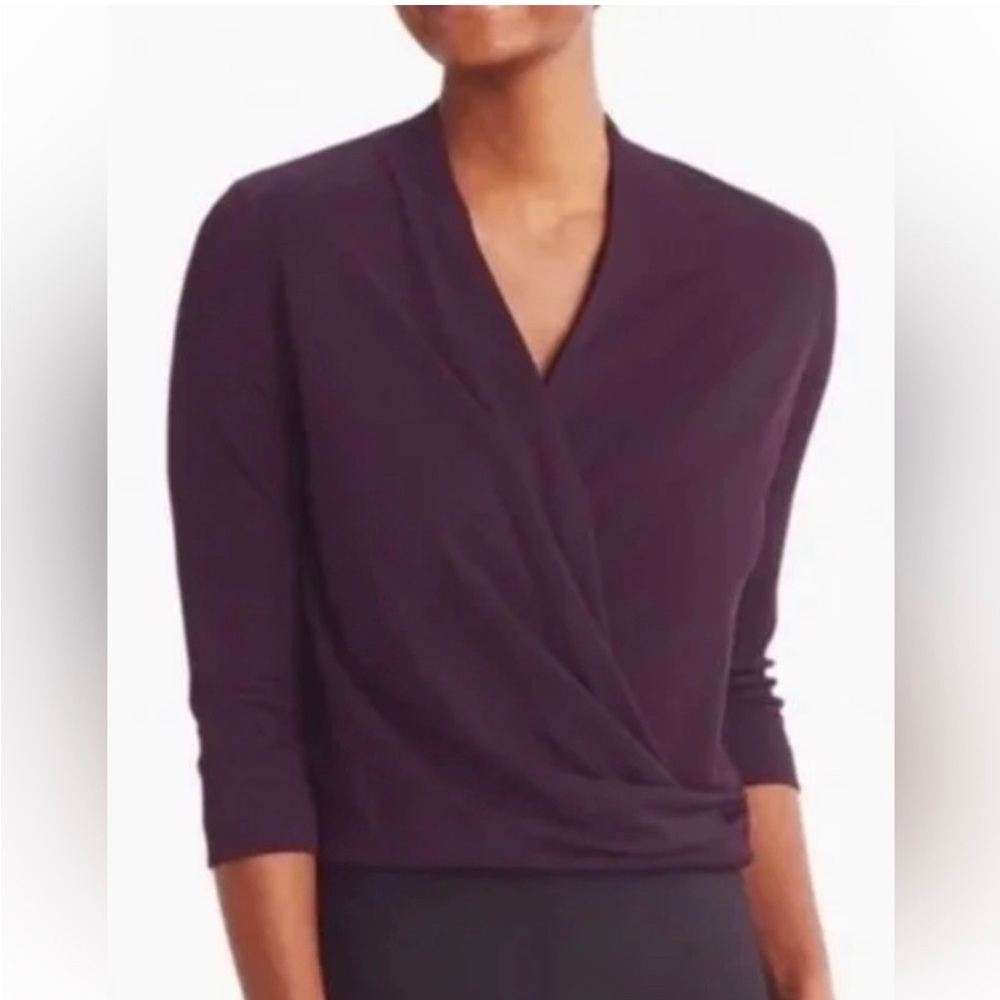 MM.LaFleur Women's Wrap-Style Blouse in Deep Plum